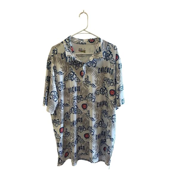 Chicago Cubs NWOT Sz 3XL Reyn Spooner WHITE HAWAIIAN PERFORMANCE POLO MSRP $99 - Picture 2 of 6